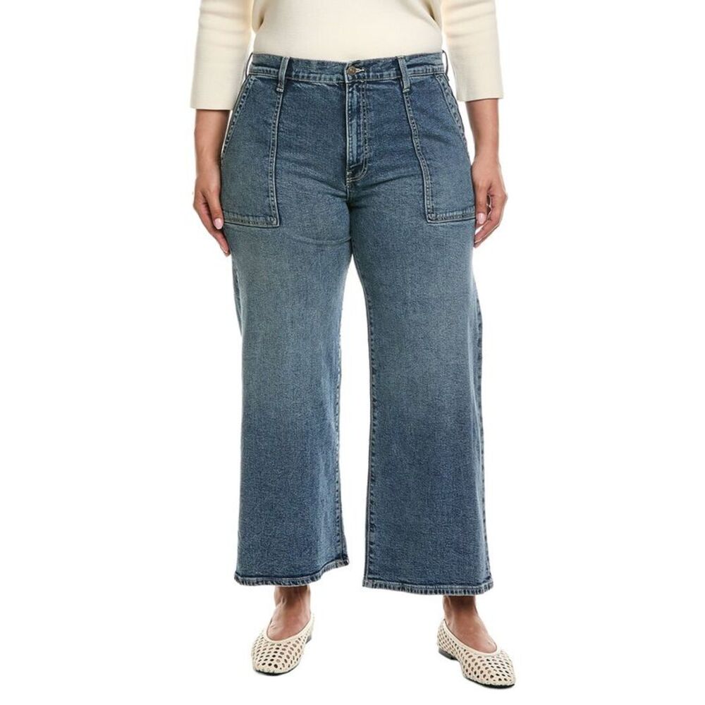Hudson Jeans Womens  Jolene Wide Leg Ankle With Patch Pocket, Blue
